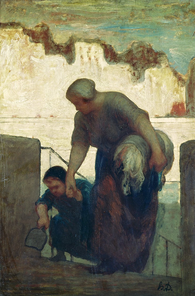 Tvättaren, ca 1860-61 av Honoré Daumier