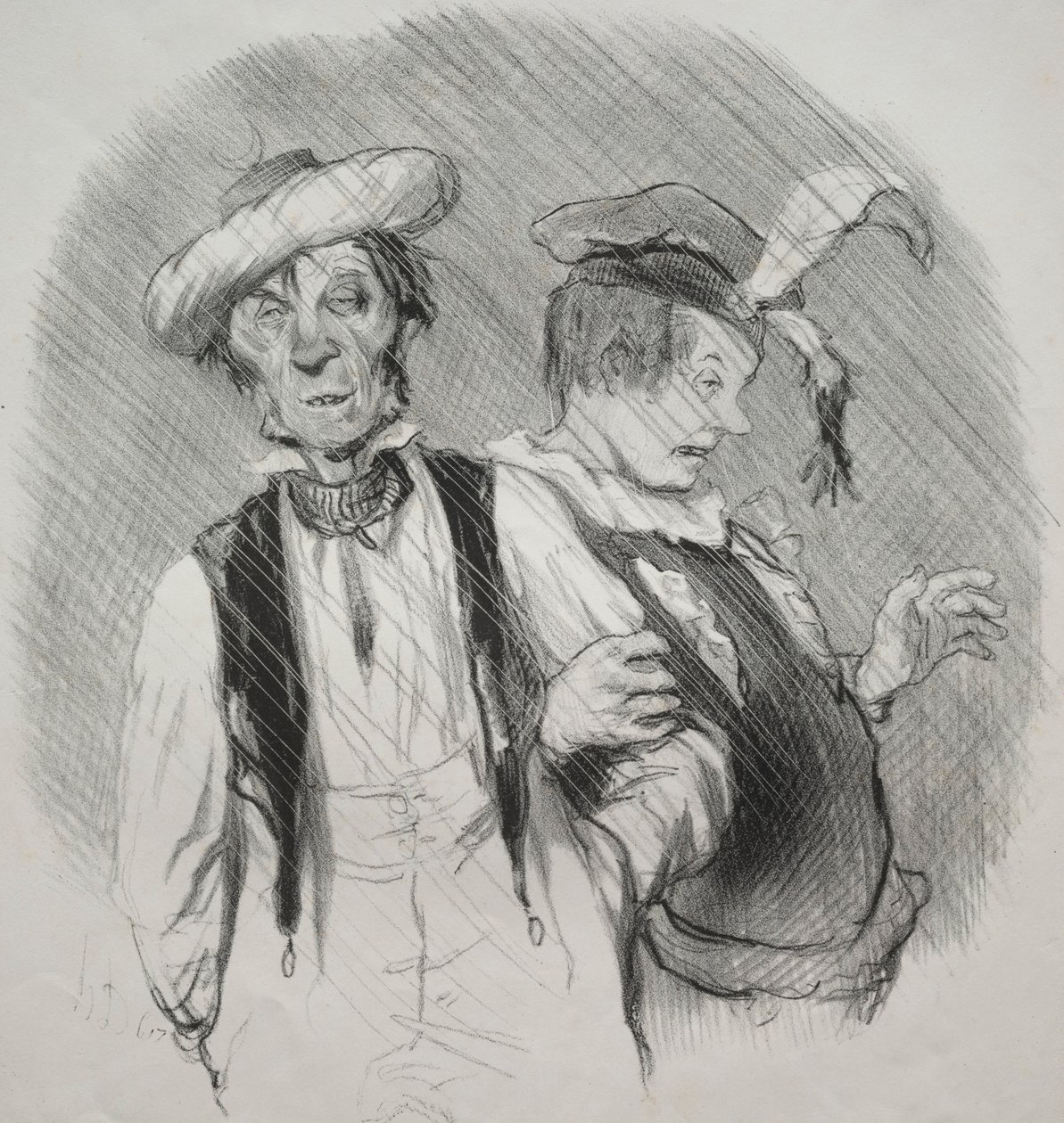 Livets vackra dagar, skylt 18: Mardi gras, 1844. av Honoré Daumier