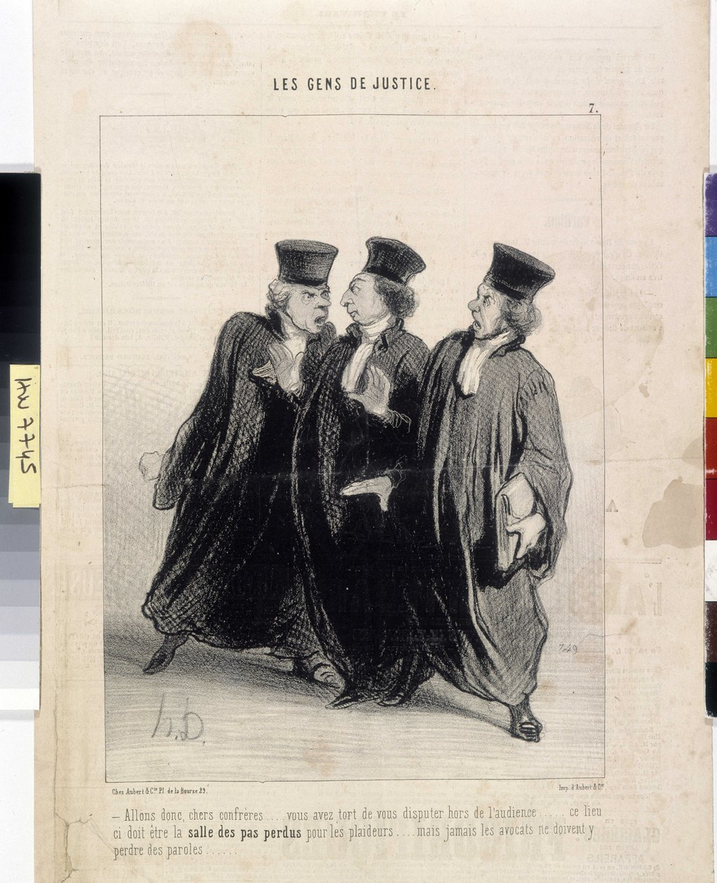 Rättvisans folk. Tecknad av Honore Daumier (1808-1879), 37,5x28. Utdrag ur tidningen Le”” Charivari””, Musee des Beaux Arts, Palais Longchamp, Marseille av Honoré Daumier