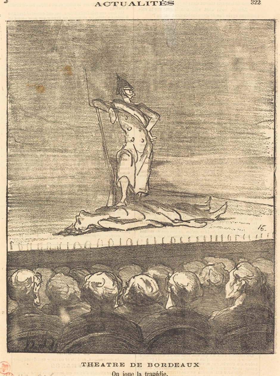 Bordeaux Theatre - vi spelar tragedin av Honoré Daumier