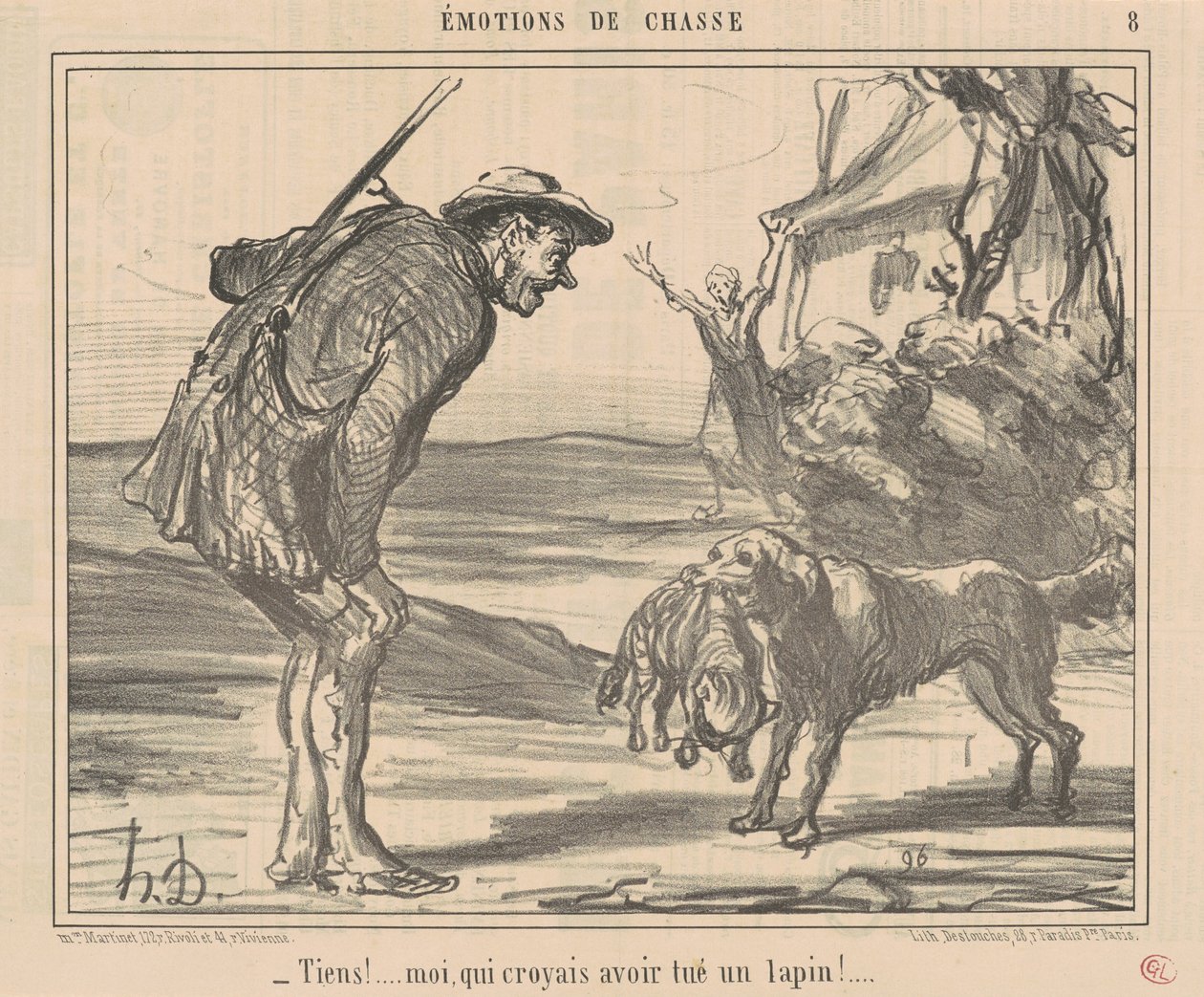 Här! Jag trodde att jag hade dödat en kanin! ... av Honoré Daumier