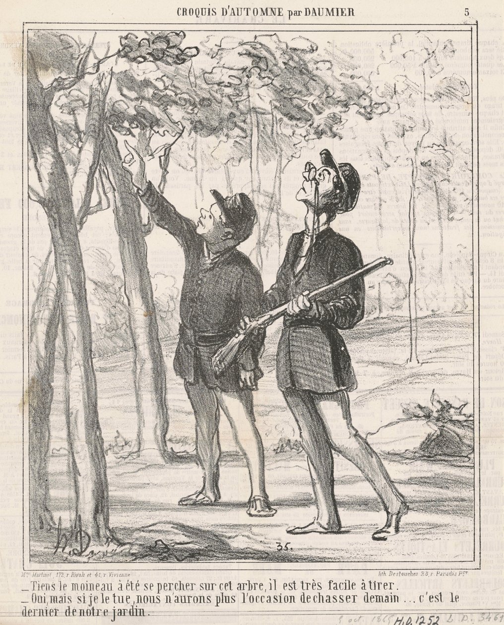 Här har sparven suttit uppe av Honoré Daumier