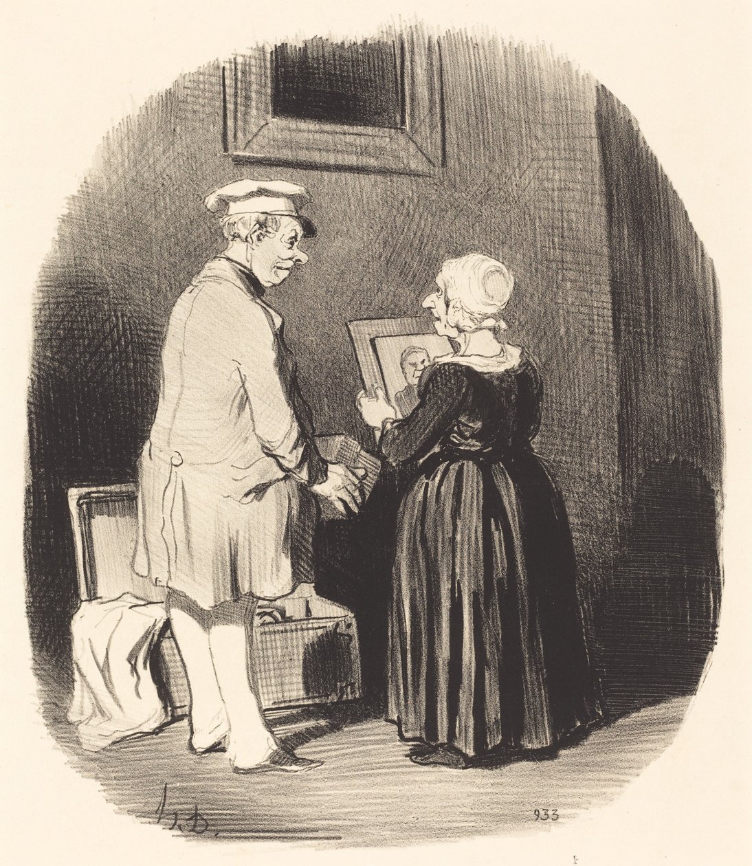 Här, min fru, här är mitt porträtt... av Honoré Daumier