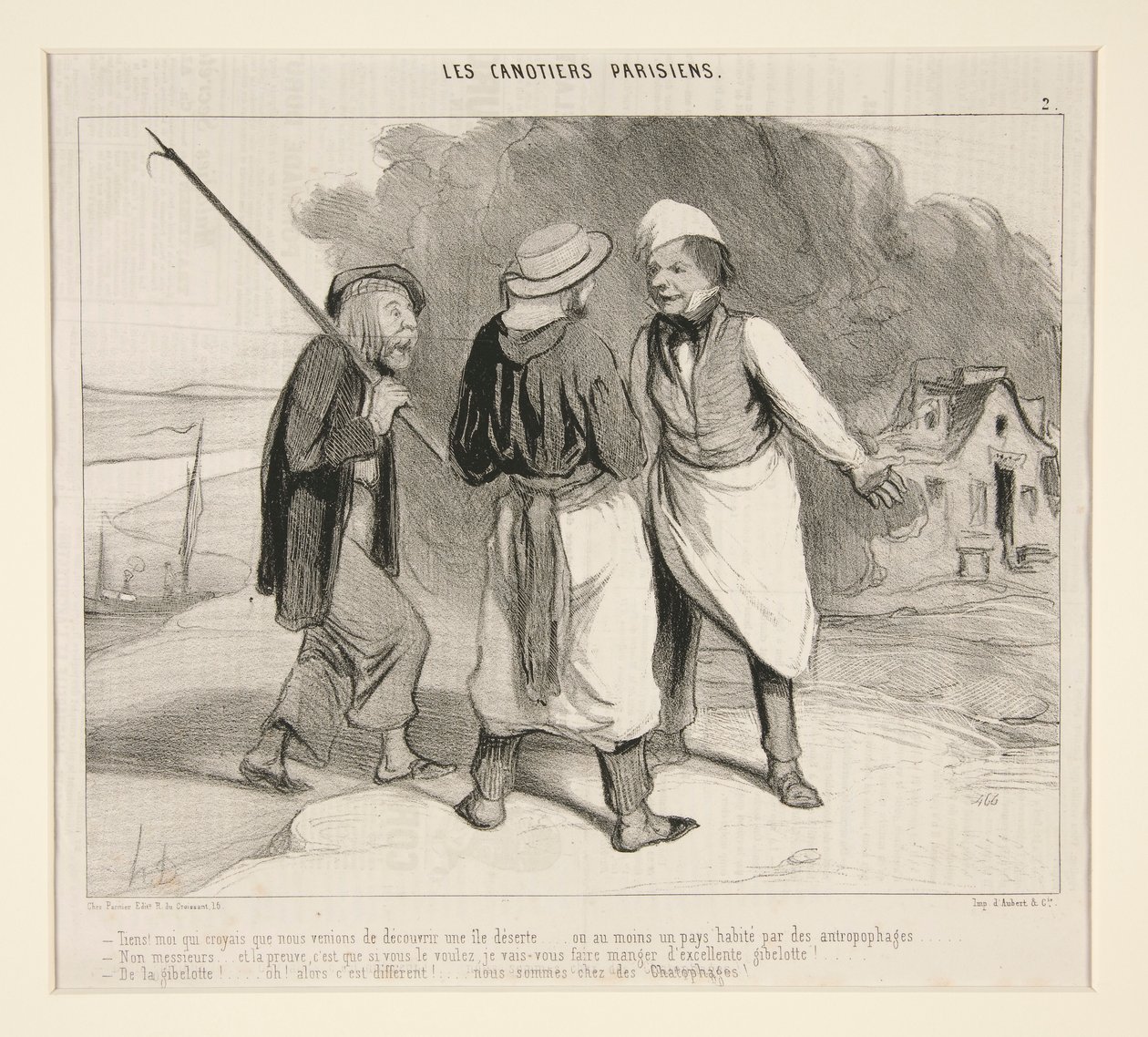 Här! Jag som trodde att vi precis upptäckt en öde ö av Honoré Daumier