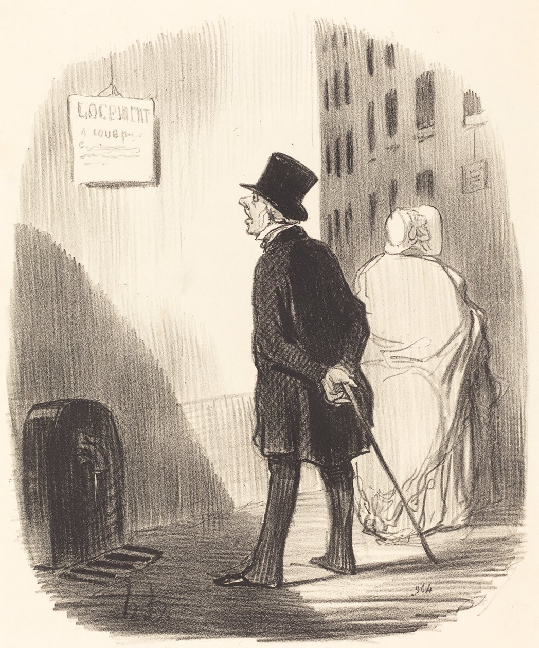 Här är ett tecken på att min fru gick igenom... av Honoré Daumier