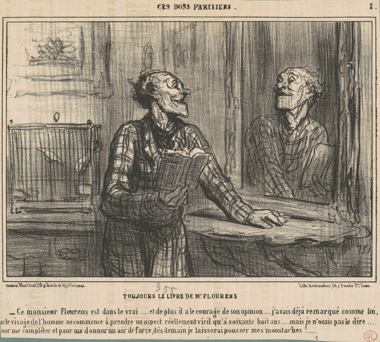 Fortfarande boken av M. Flourens av Honoré Daumier