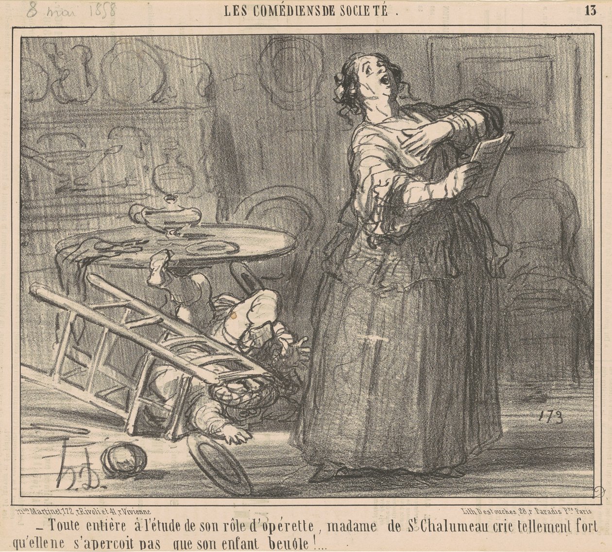 Helt och hållet studera sin roll... av Honoré Daumier