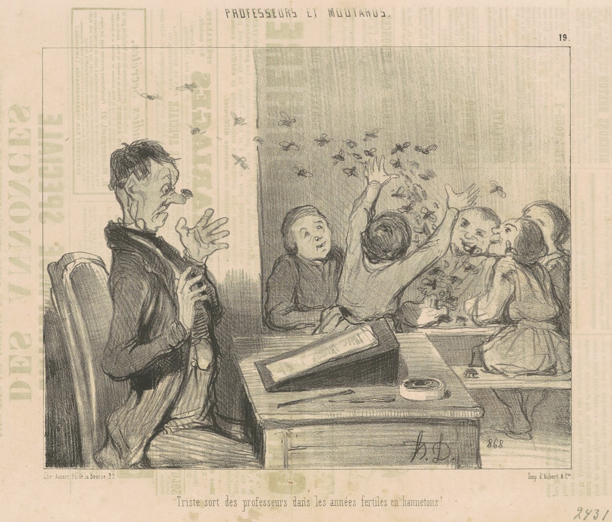Lärarnas sorgliga öde... av Honoré Daumier
