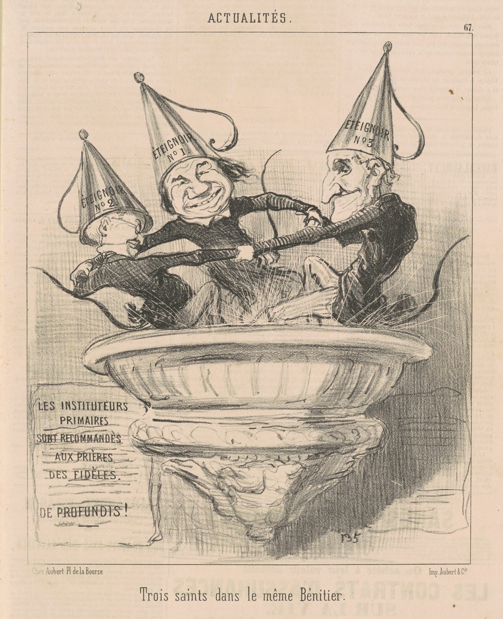 Tre helgon i samma stoup av Honoré Daumier