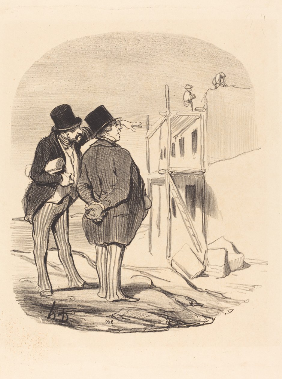 Två män bland ruiner av Honoré Daumier