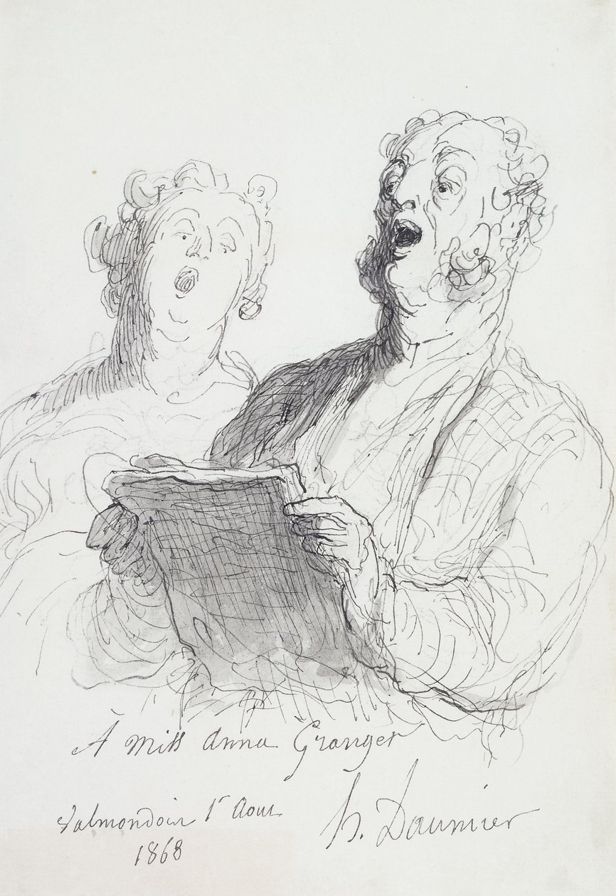 Två sångare; Två sångare, 1868 av Honoré Daumier