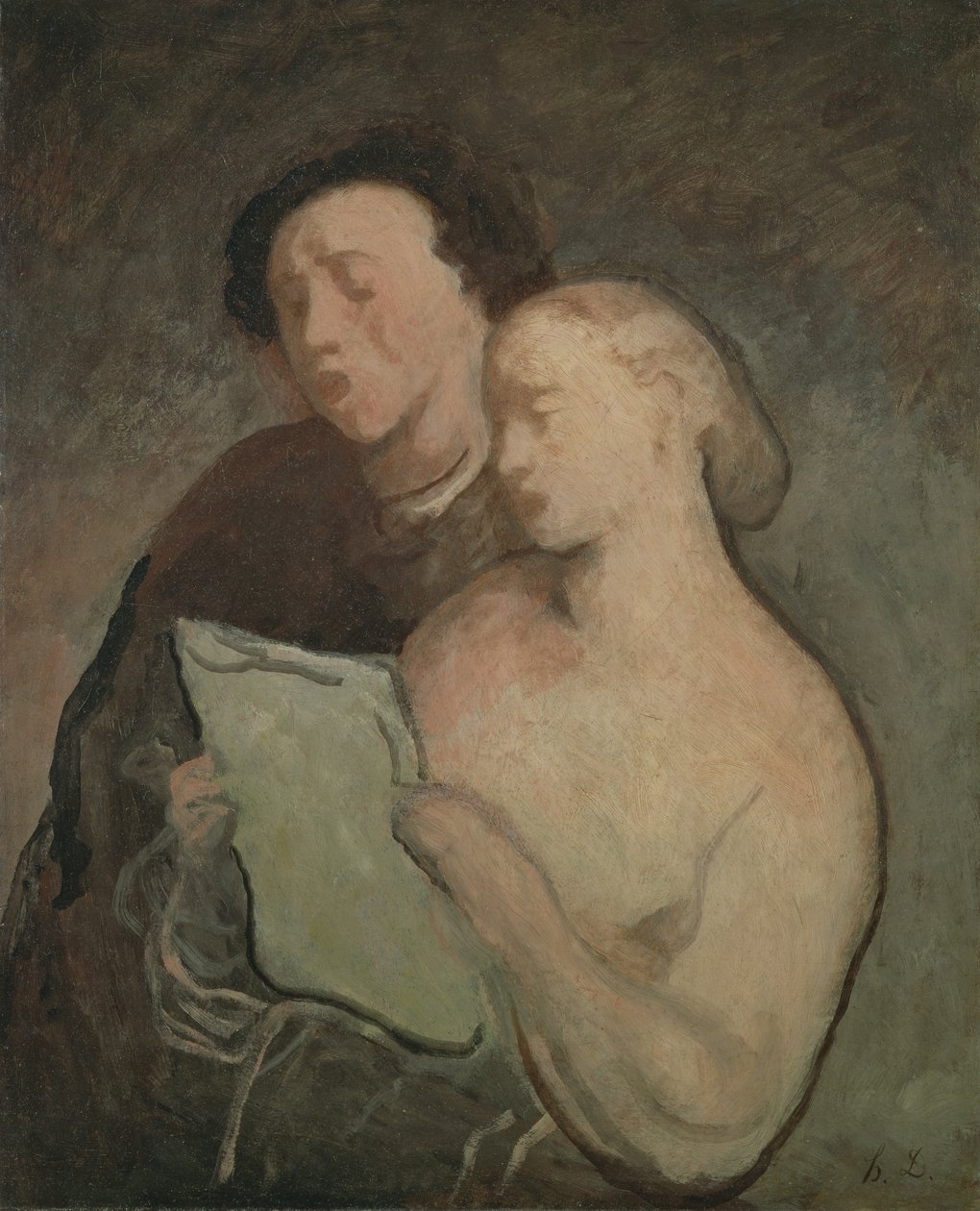 Två sångare, ca 1850-60 av Honoré Daumier