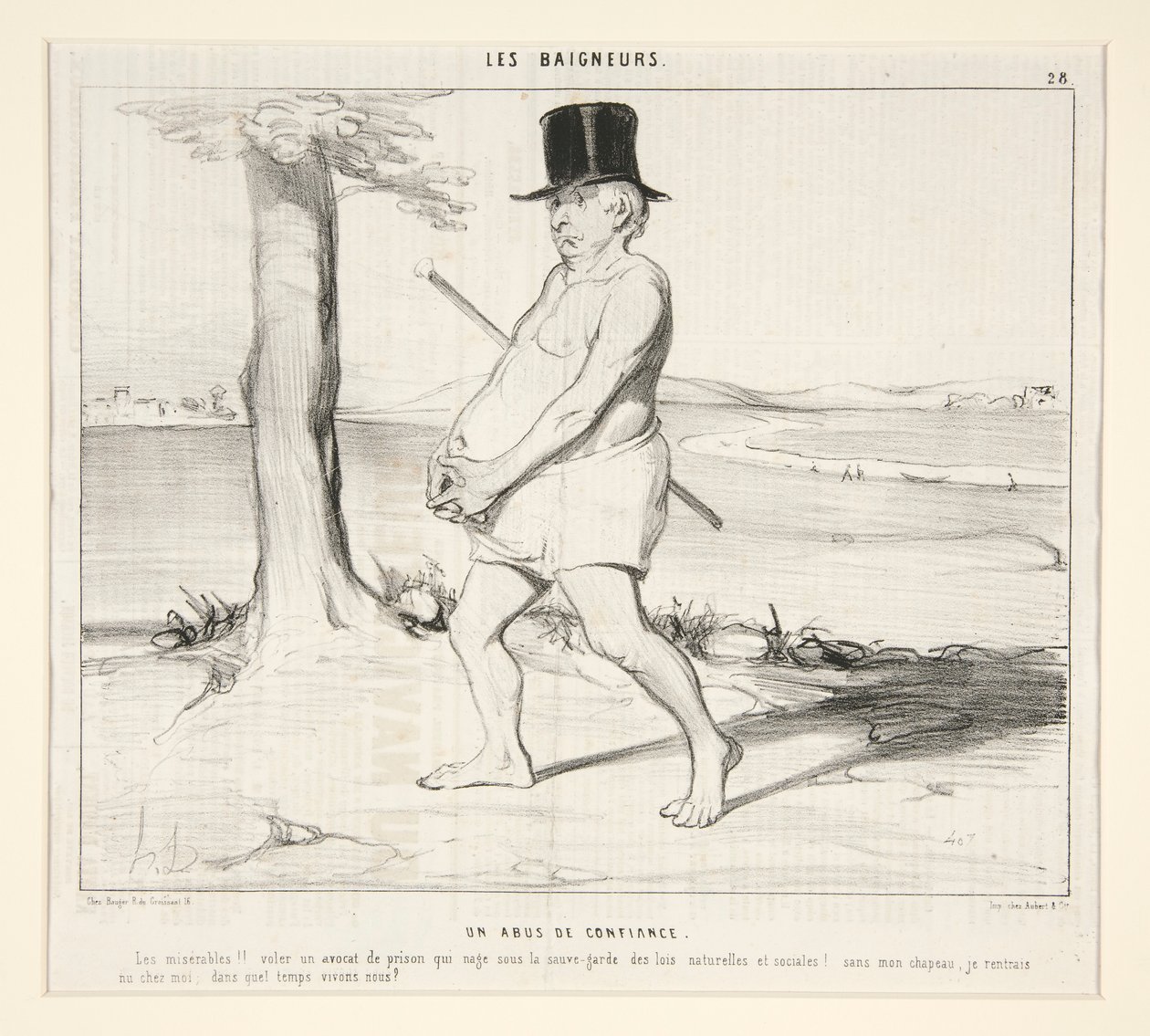 Ett förtroendebrott. Usel!! råna en advokat från fängelset som simmar under skydd av naturliga och sociala lagar! av Honoré Daumier