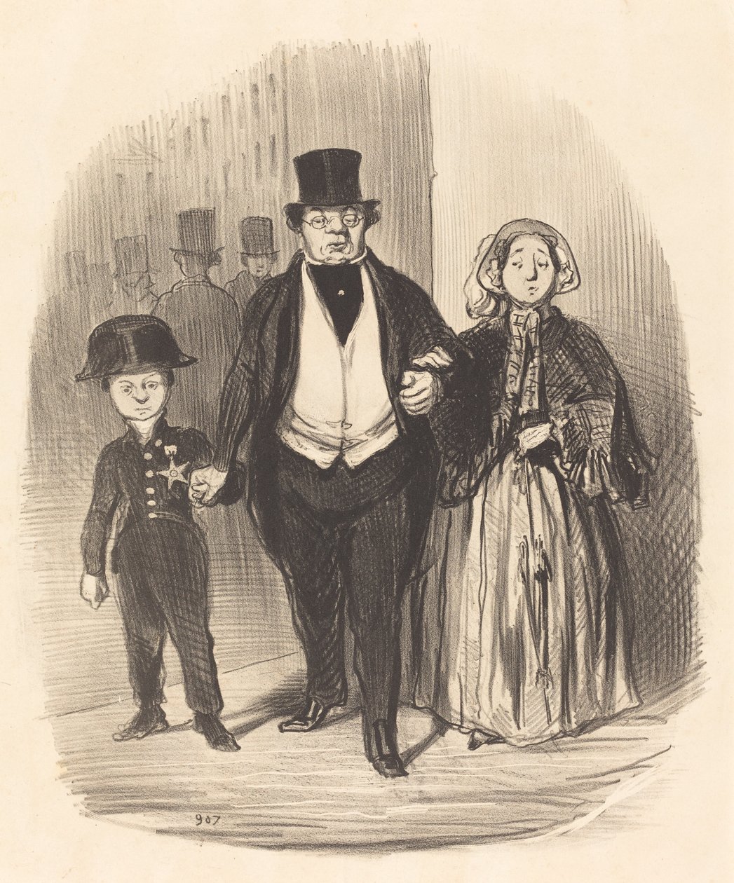 En ung man som är hopp... för familjen Badinguet av Honoré Daumier