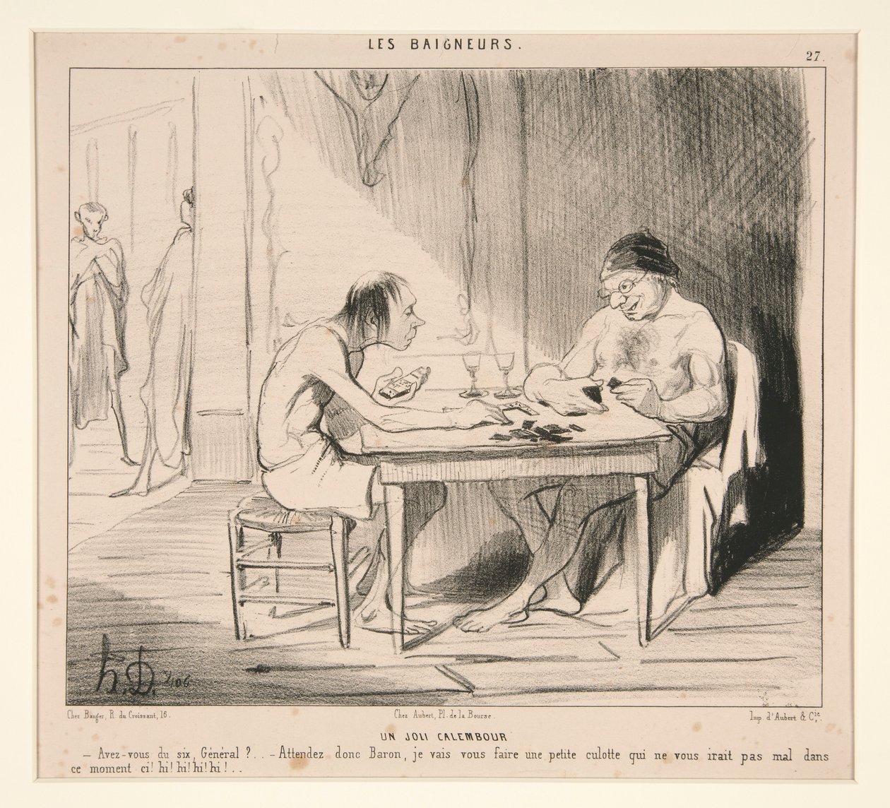 En trevlig ordlek. Har du en sexa, general? av Honoré Daumier
