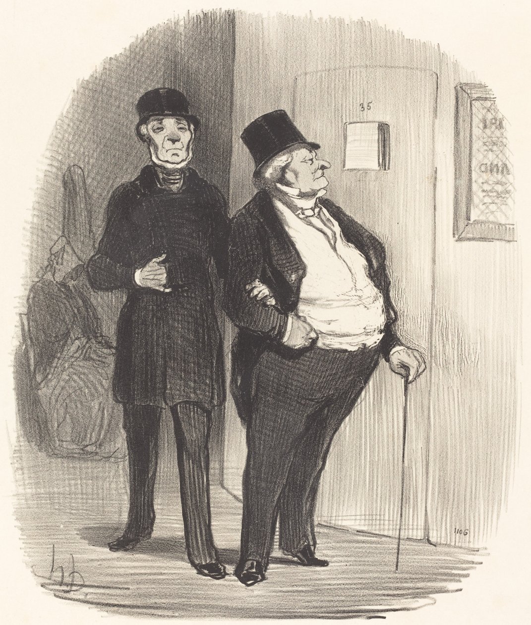 En dag av förmånsrepresentation... av Honoré Daumier