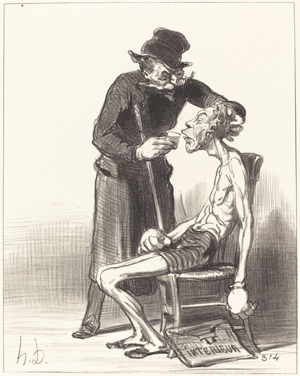 En olycklig brottare av Honoré Daumier