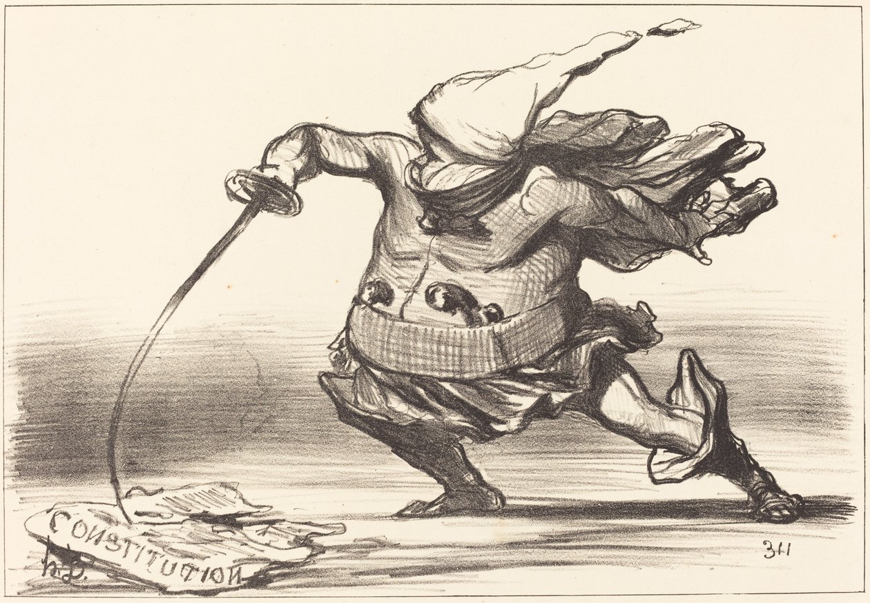 En Matamore som bär en... stövel... av Honoré Daumier