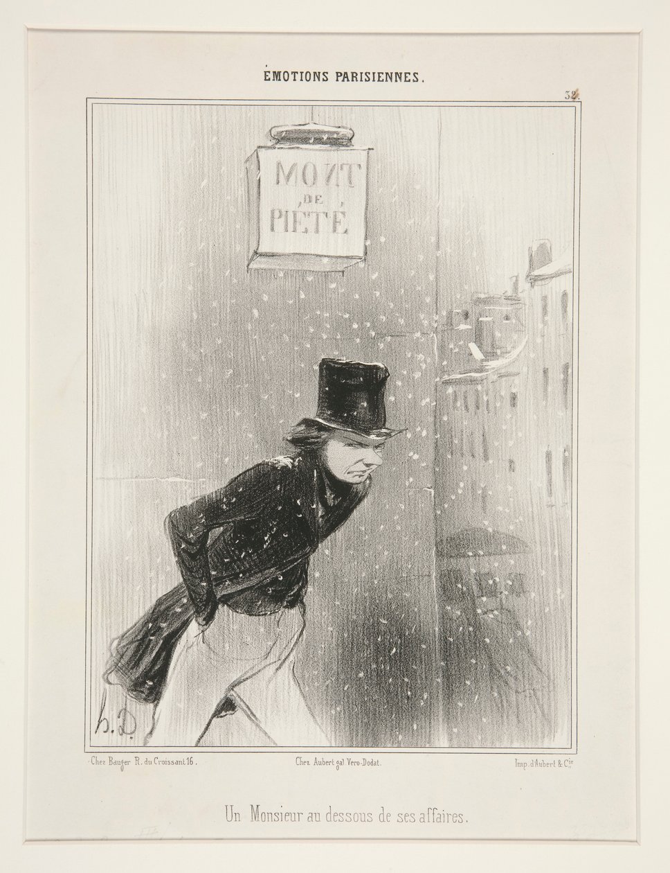 En gentleman under sina ägodelar (en man längst ner i hans angelägenheter) av Honoré Daumier