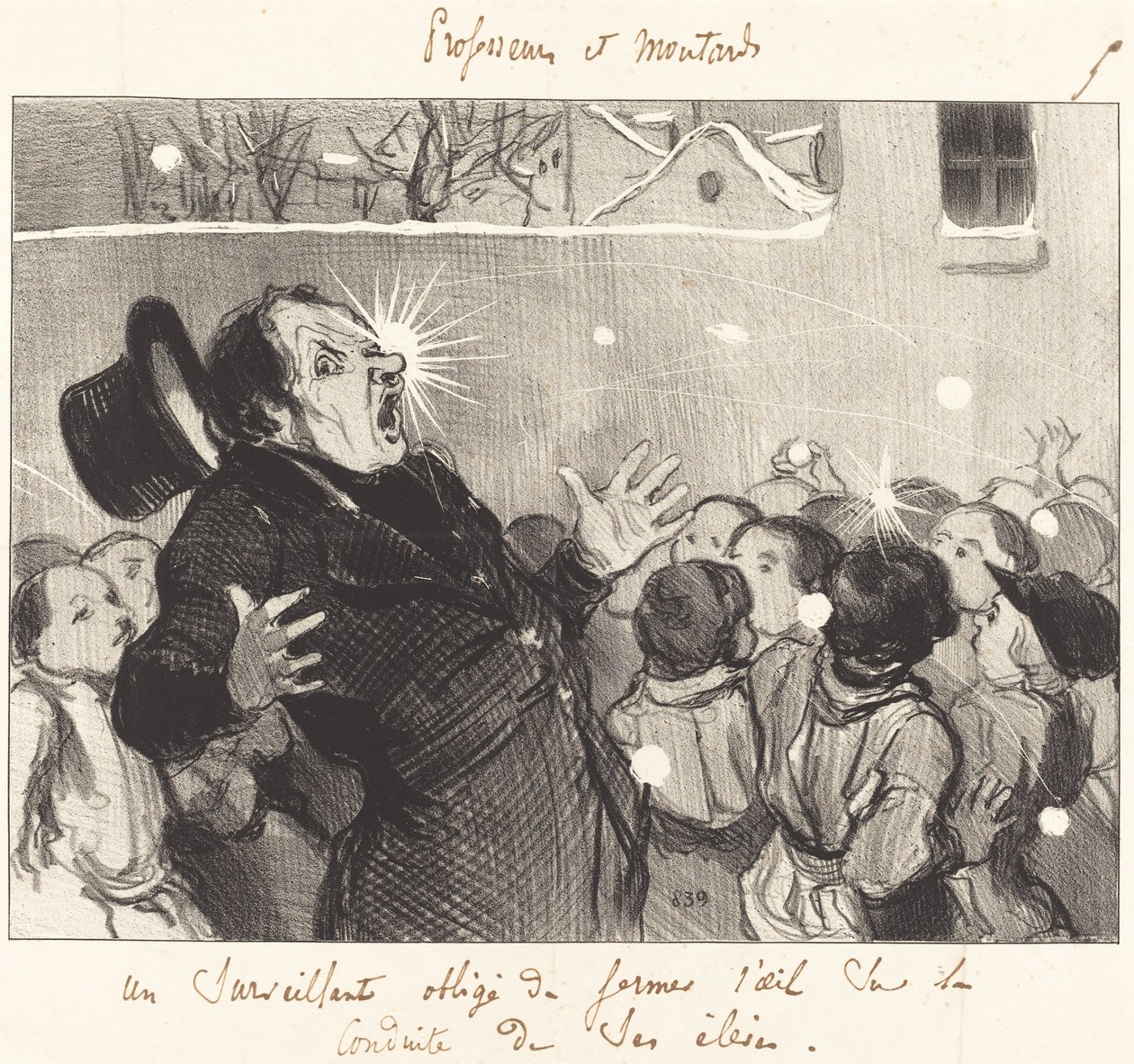 En arbetsledare som tvingas blunda... av Honoré Daumier