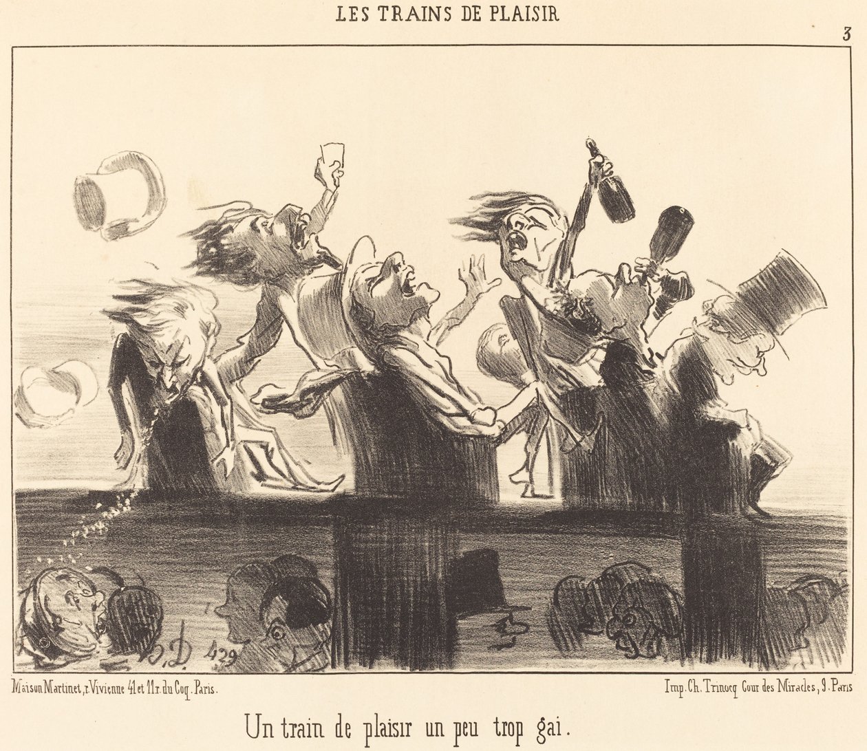 Ett nöjetåg som är lite för gladt av Honoré Daumier