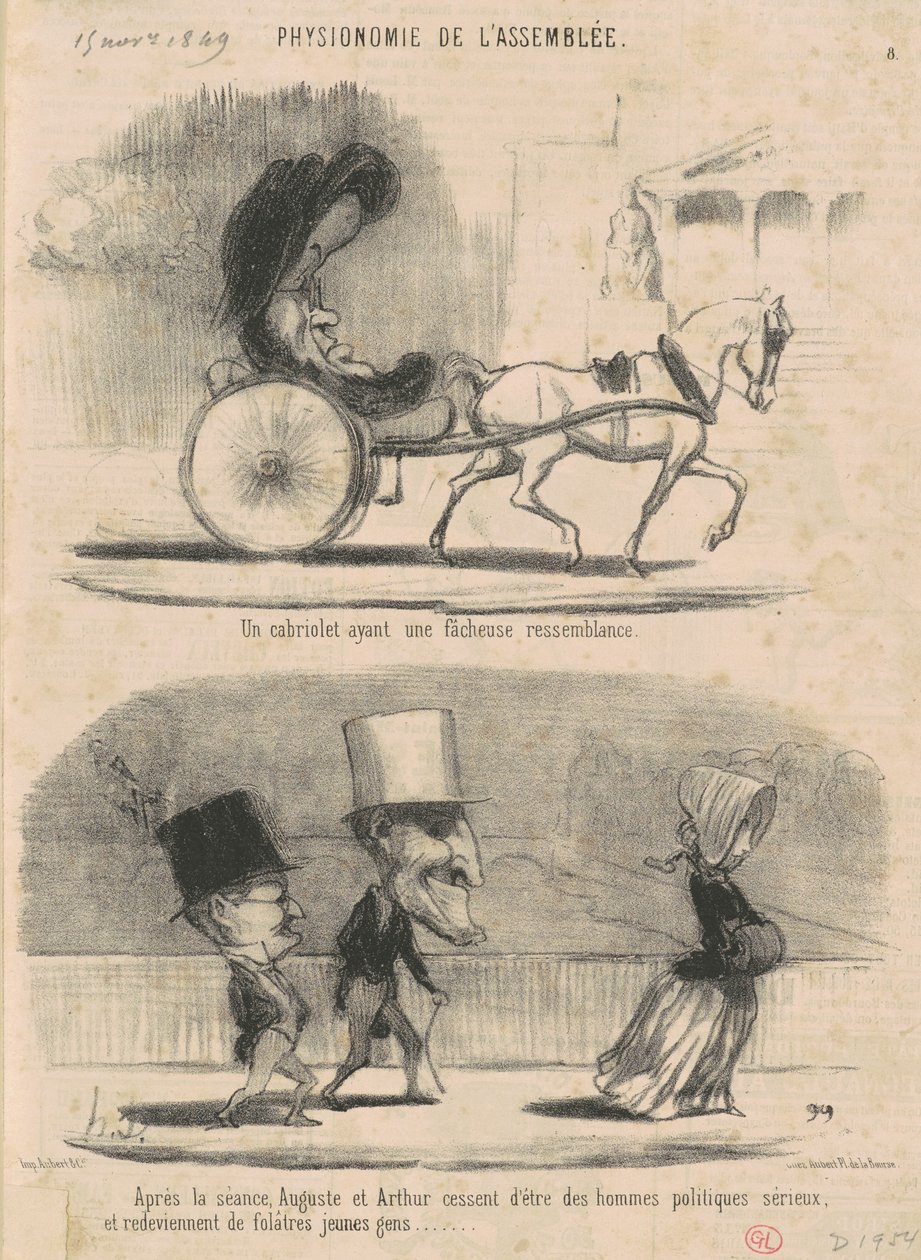 En cabriolet med en olycklig likhet... av Honoré Daumier