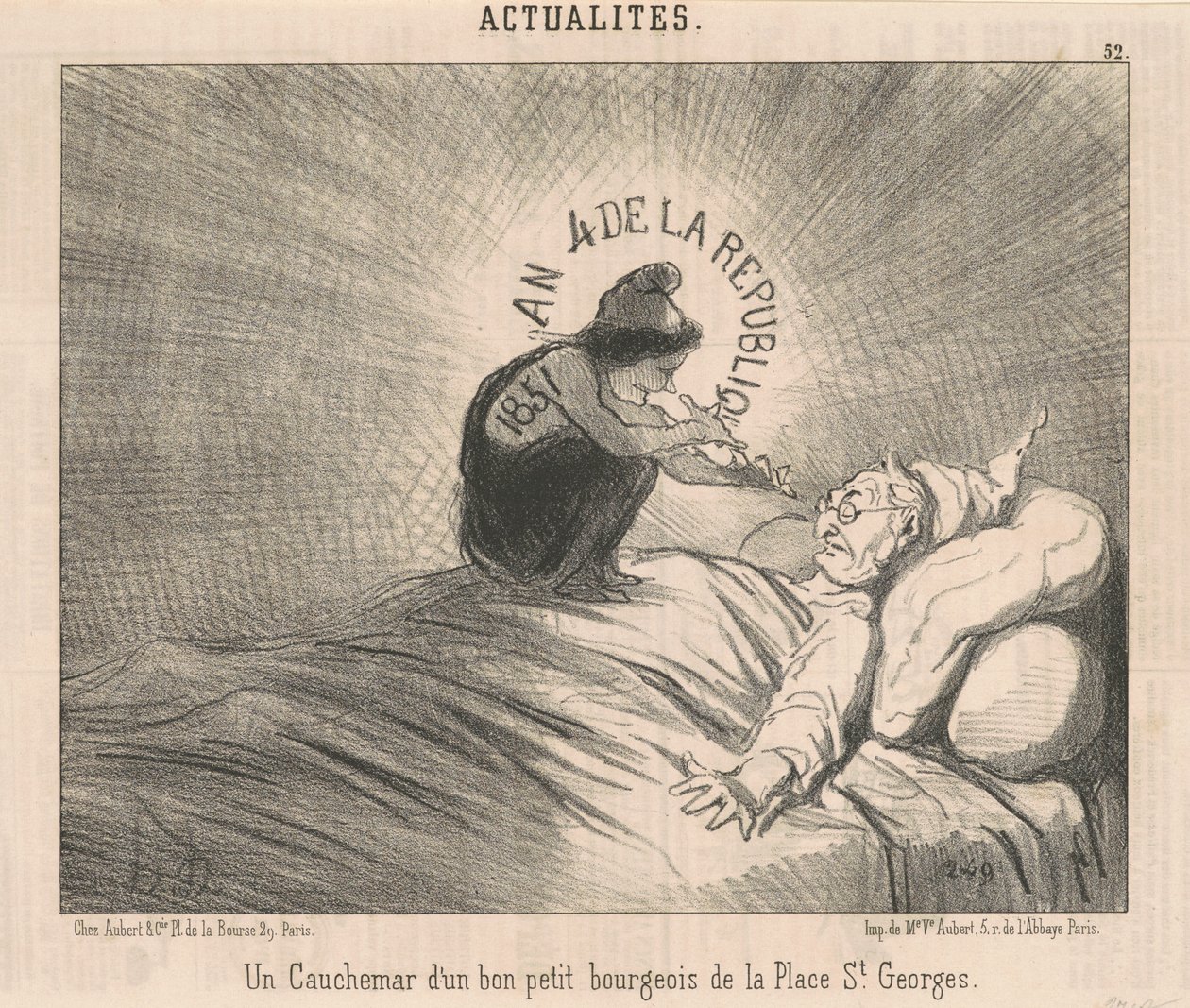 En mardröm av en ... Bourgeois av Place St. Georges av Honoré Daumier