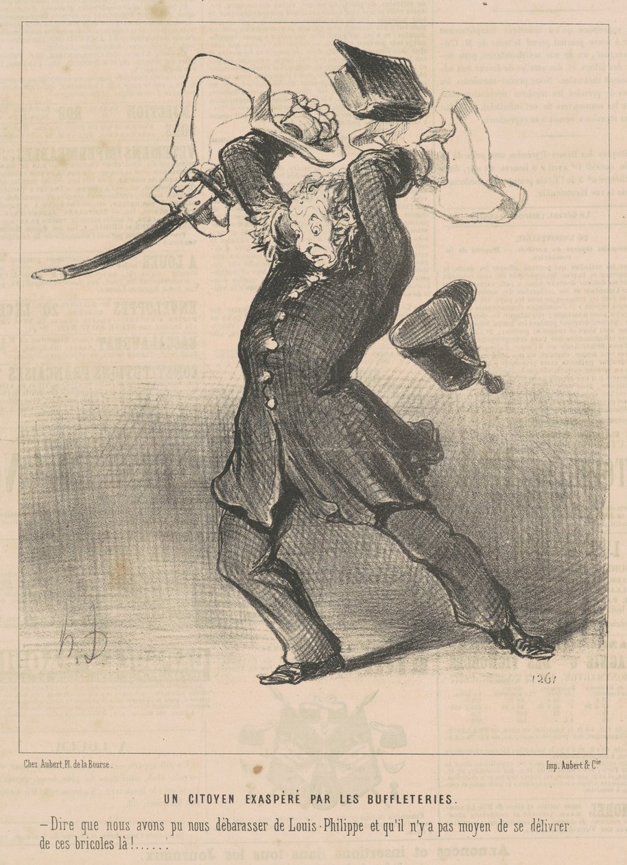 En medborgare irriterad av bufflarna av Honoré Daumier