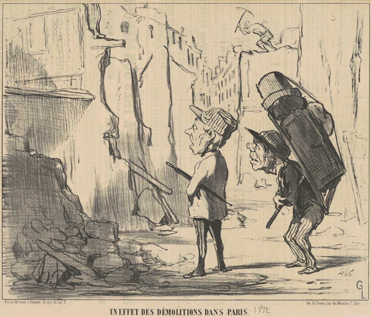 En effekt av rivningarna i Paris av Honoré Daumier