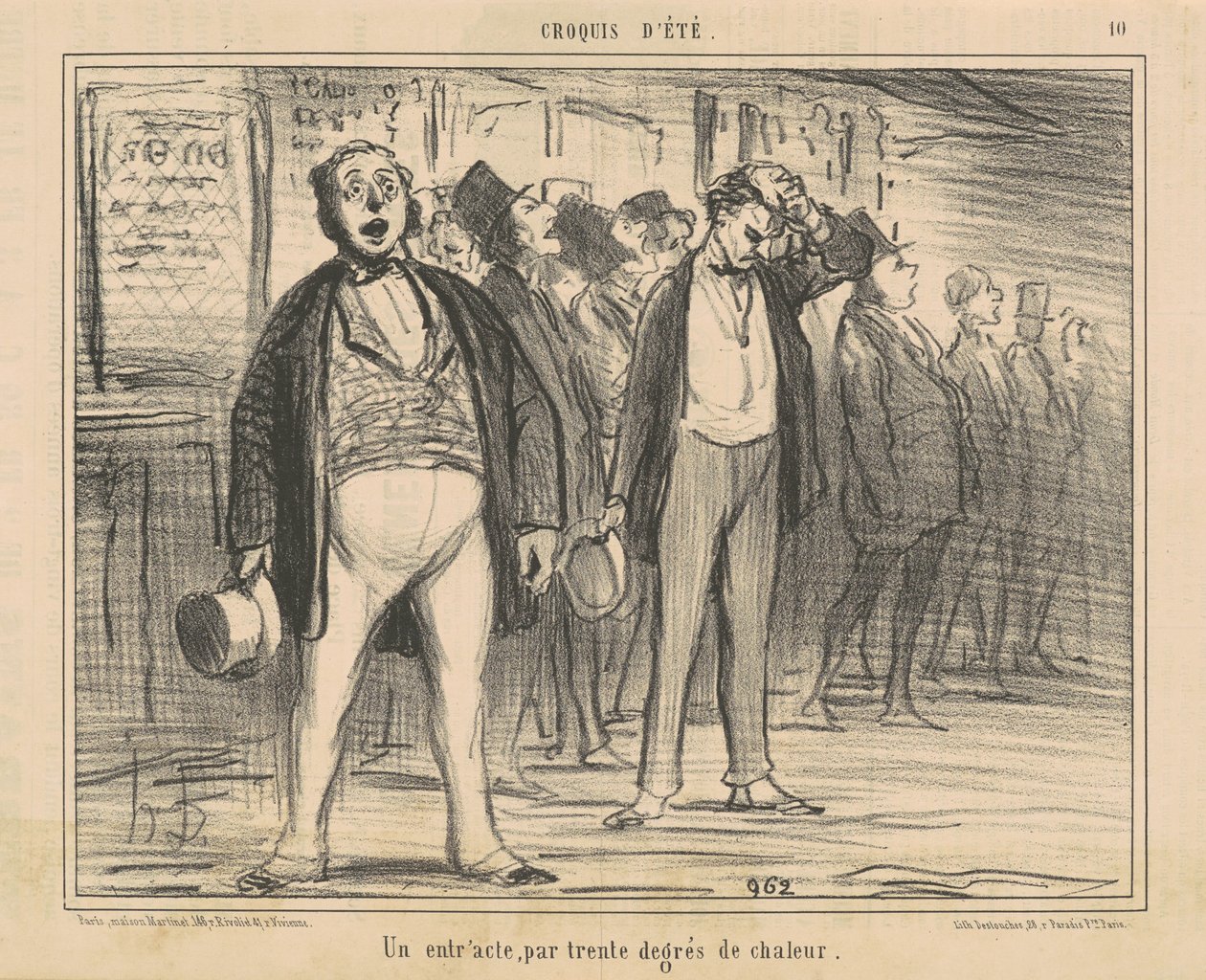 En paus, i trettio graders värme av Honoré Daumier