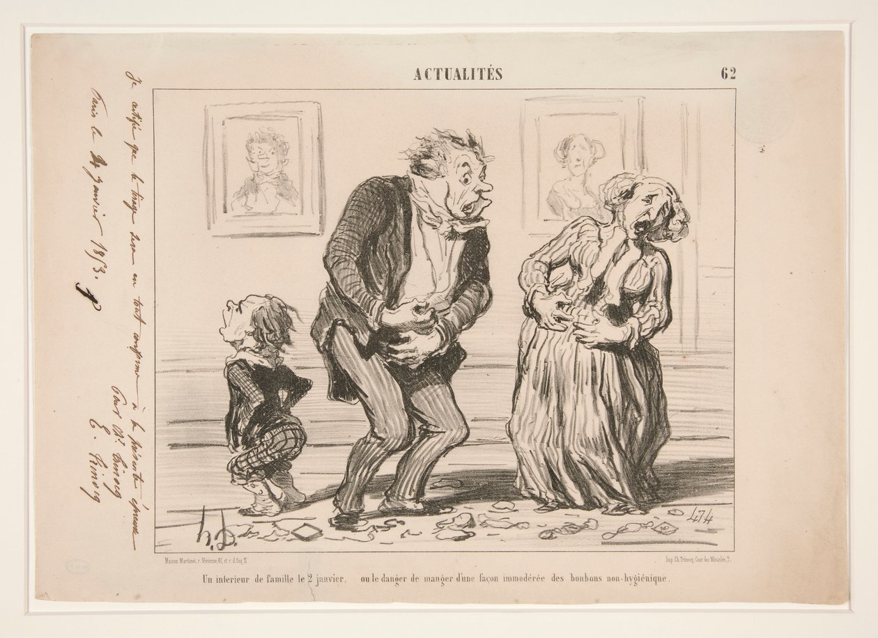 En familjeinteriör den 2 januari av Honoré Daumier