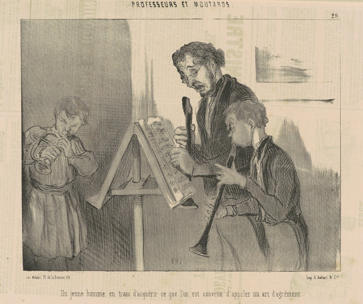 En ung man i färd med att skaffa sig... en njutningskonst av Honoré Daumier
