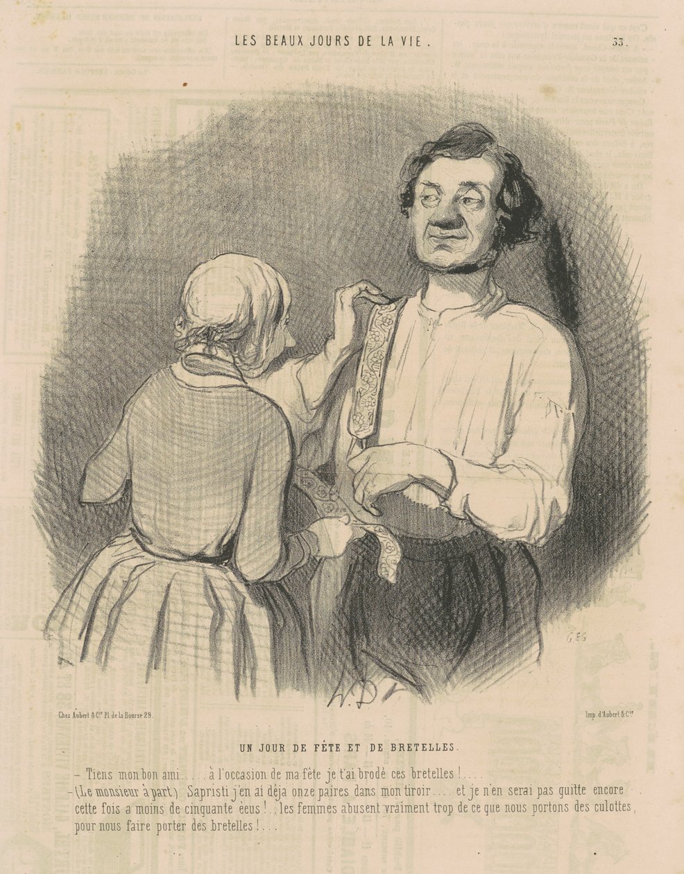 En dag med fest och hängslen av Honoré Daumier