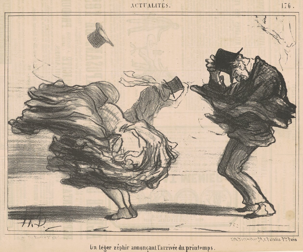 En ljus zefir som tillkännager vårens ankomst av Honoré Daumier