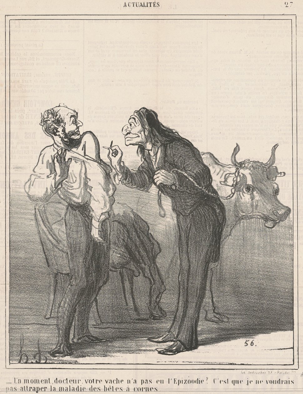 Vänta... fick din ko inte utbrottet? ... av Honoré Daumier