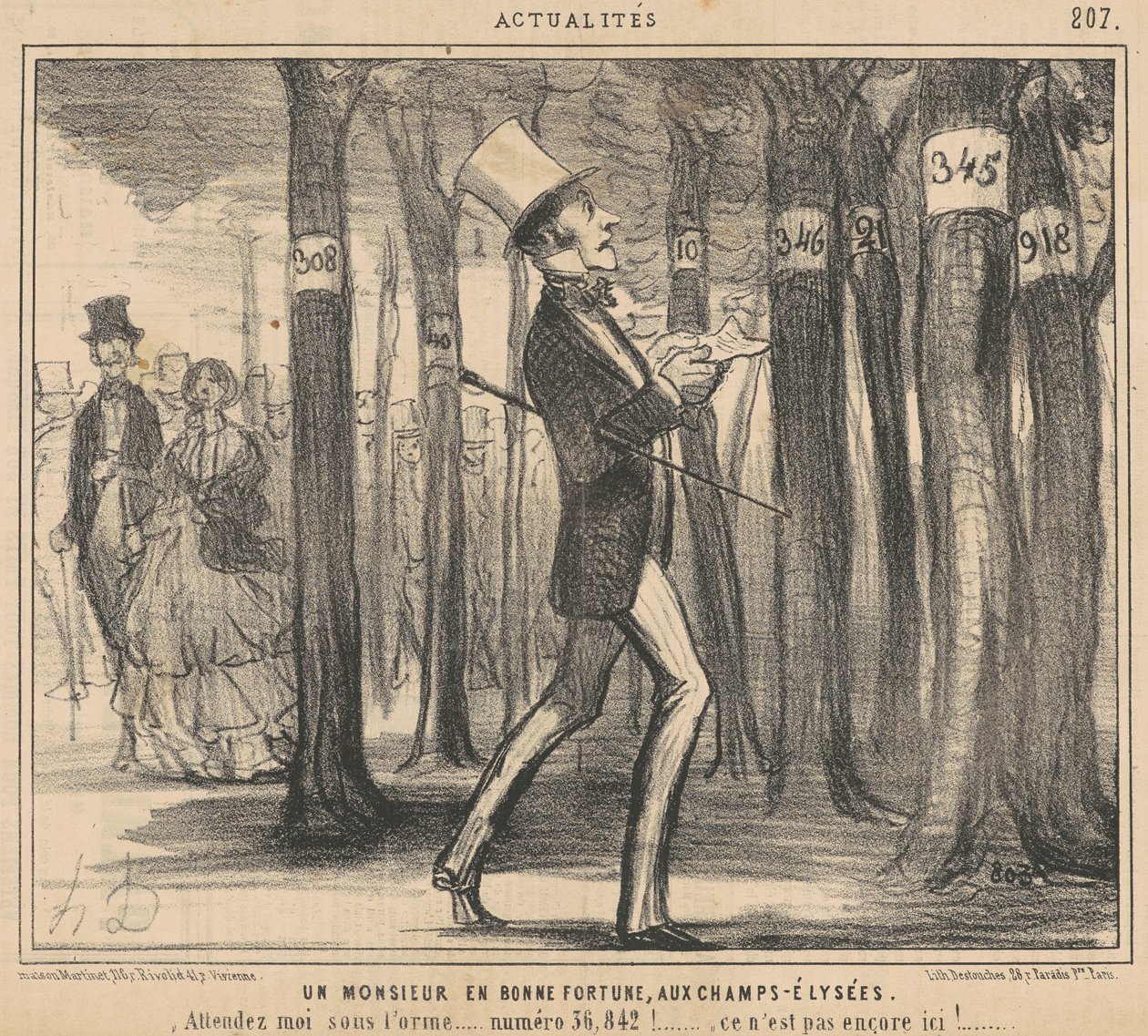 En lyckad herre på Champs-Elysées av Honoré Daumier