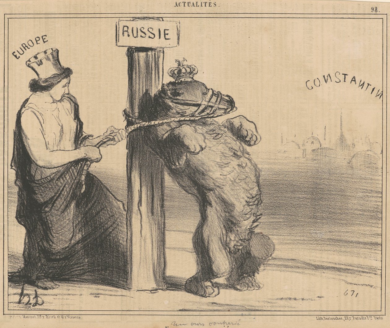 En upprörd björn av Honoré Daumier