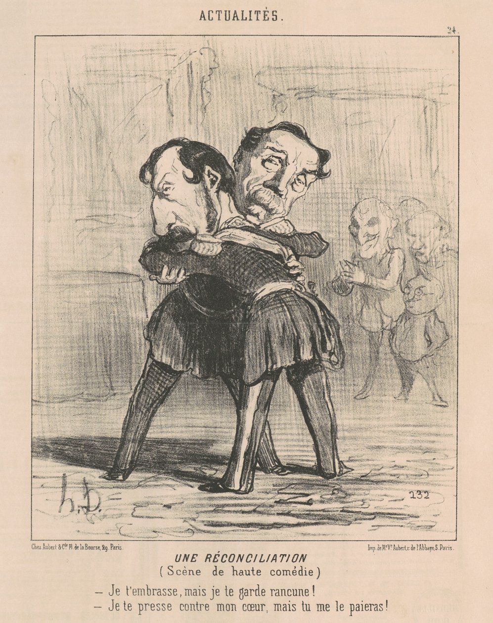 En försoning, scen med hög komedi... av Honoré Daumier