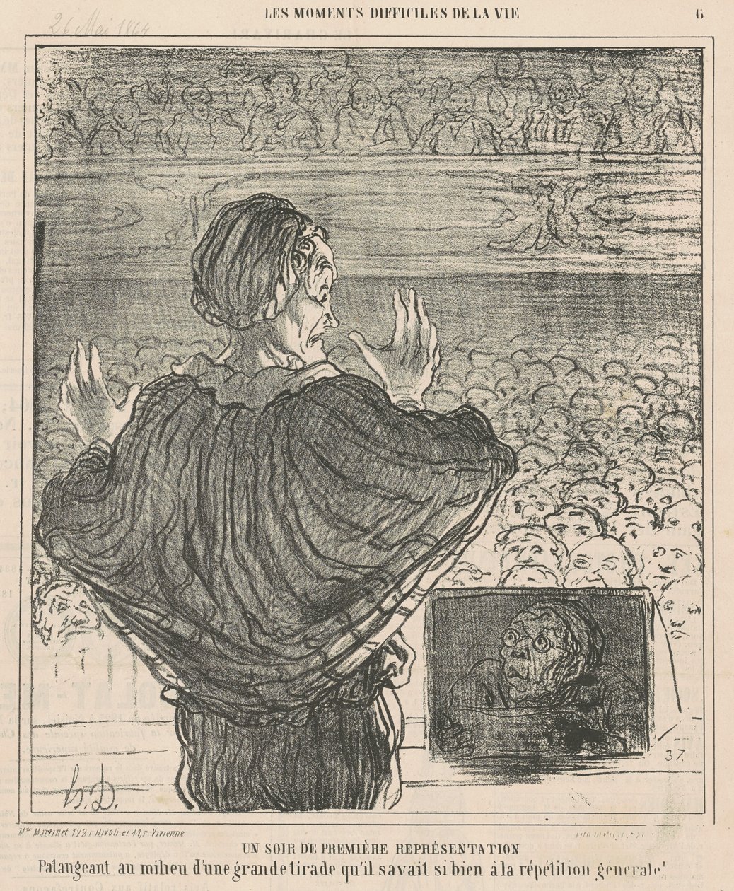 En första föreställningskväll av Honoré Daumier