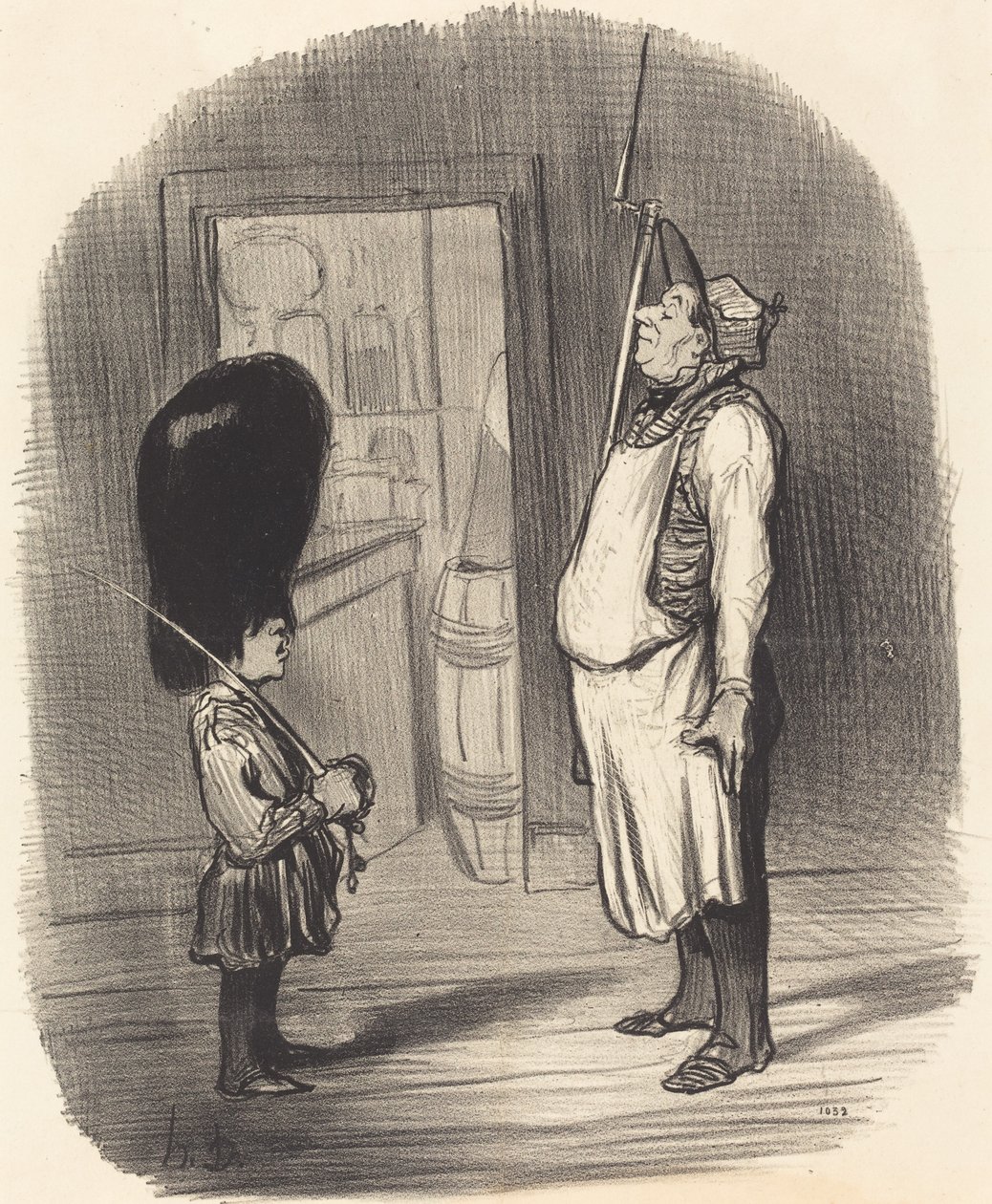 En familj där krigarinstinkten finns av Honoré Daumier