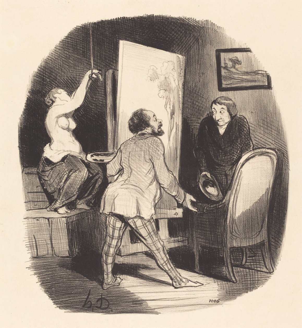 En svår position av Honoré Daumier