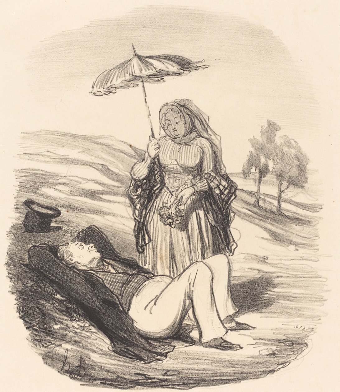 En äktenskaplig promenad av Honoré Daumier