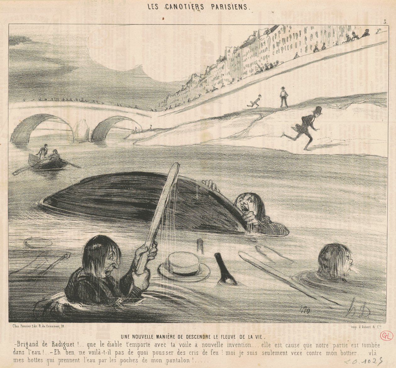 Ett nytt sätt att ta sig ner i livets flod av Honoré Daumier
