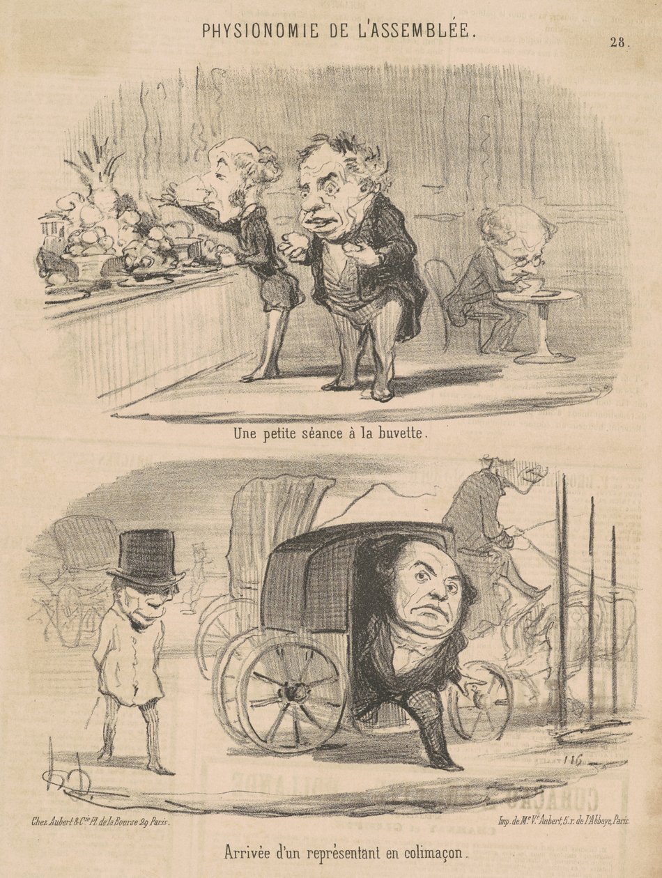 En liten session vid förfriskningsbaren av Honoré Daumier