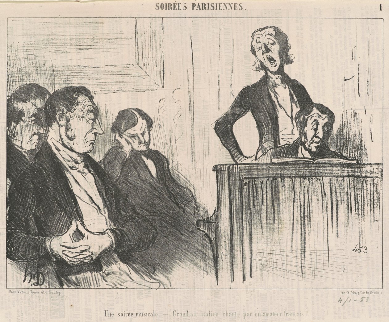 En musikalisk kväll av Honoré Daumier