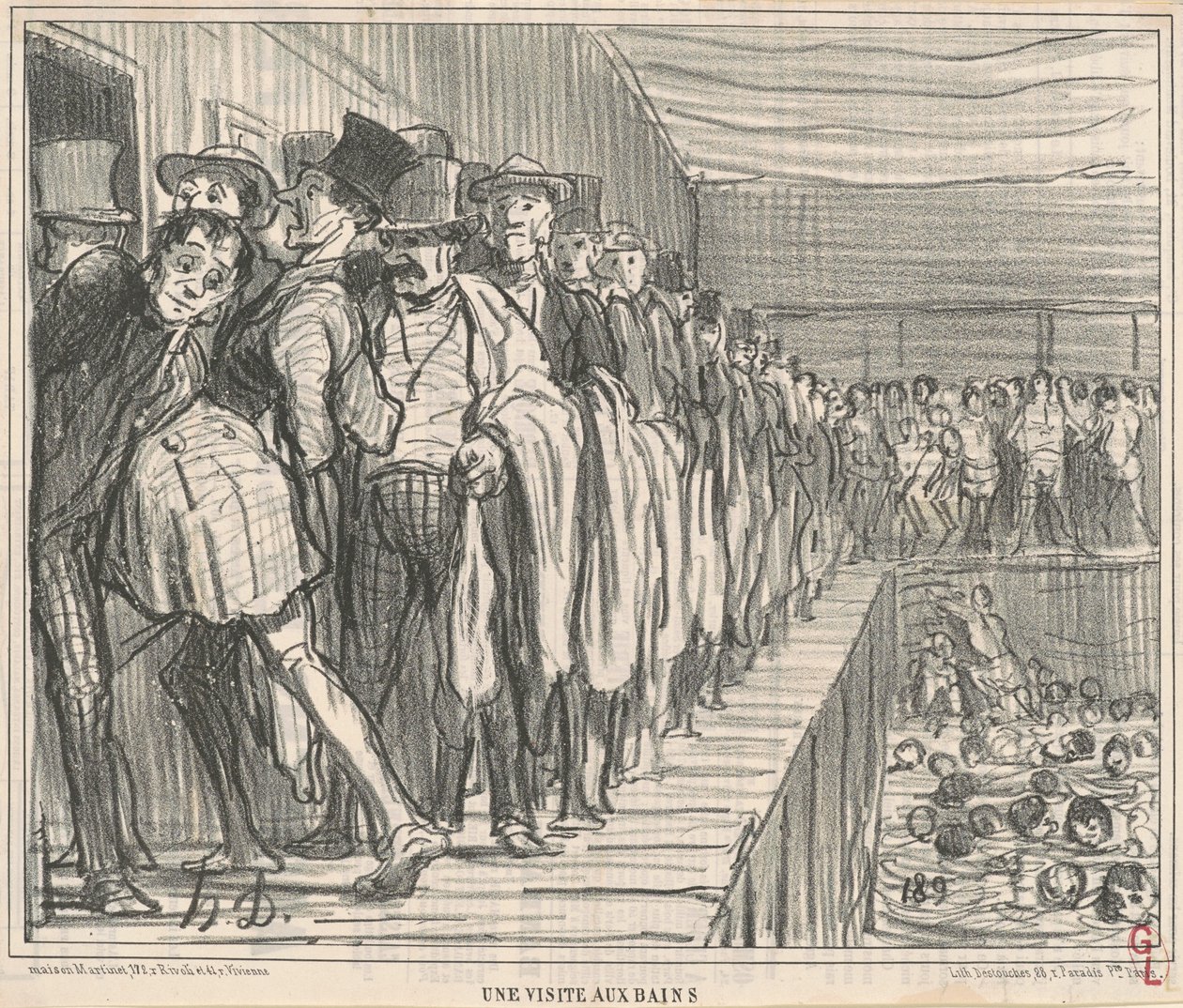 Ett besök i badet av Honoré Daumier