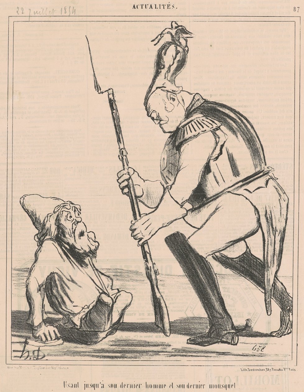 Förbrukar sin sista man... av Honoré Daumier