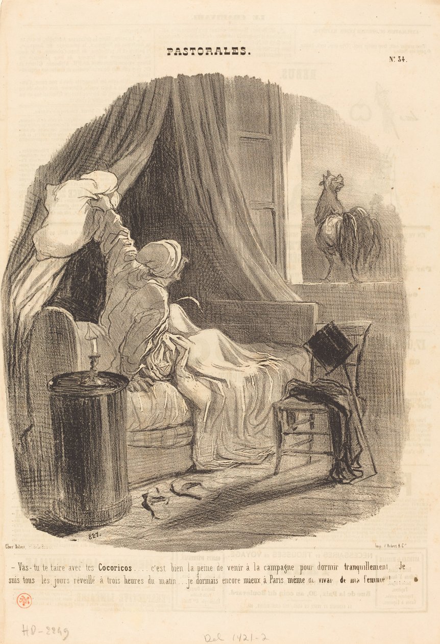 Ska du hålla käften med dina Cocoricos... av Honoré Daumier