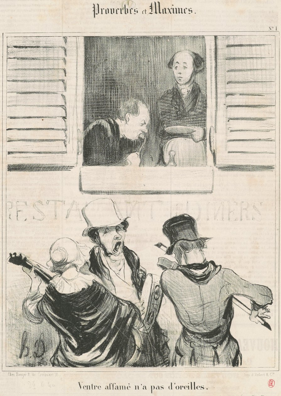 hungrig mage har inga öron av Honoré Daumier