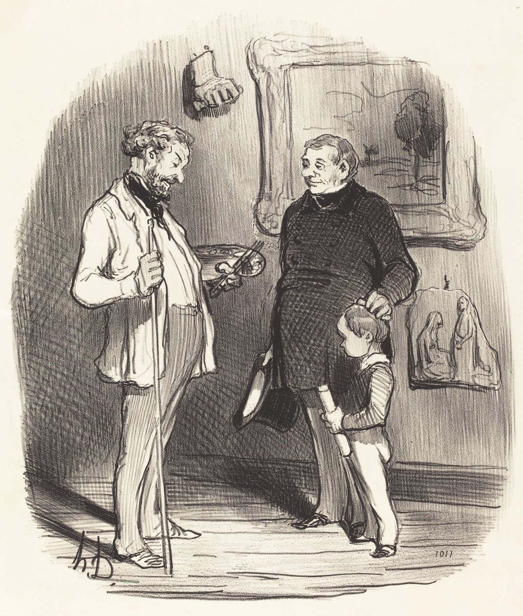 Där har du min lille... om han inte har tillräckligt med medel... av Honoré Daumier